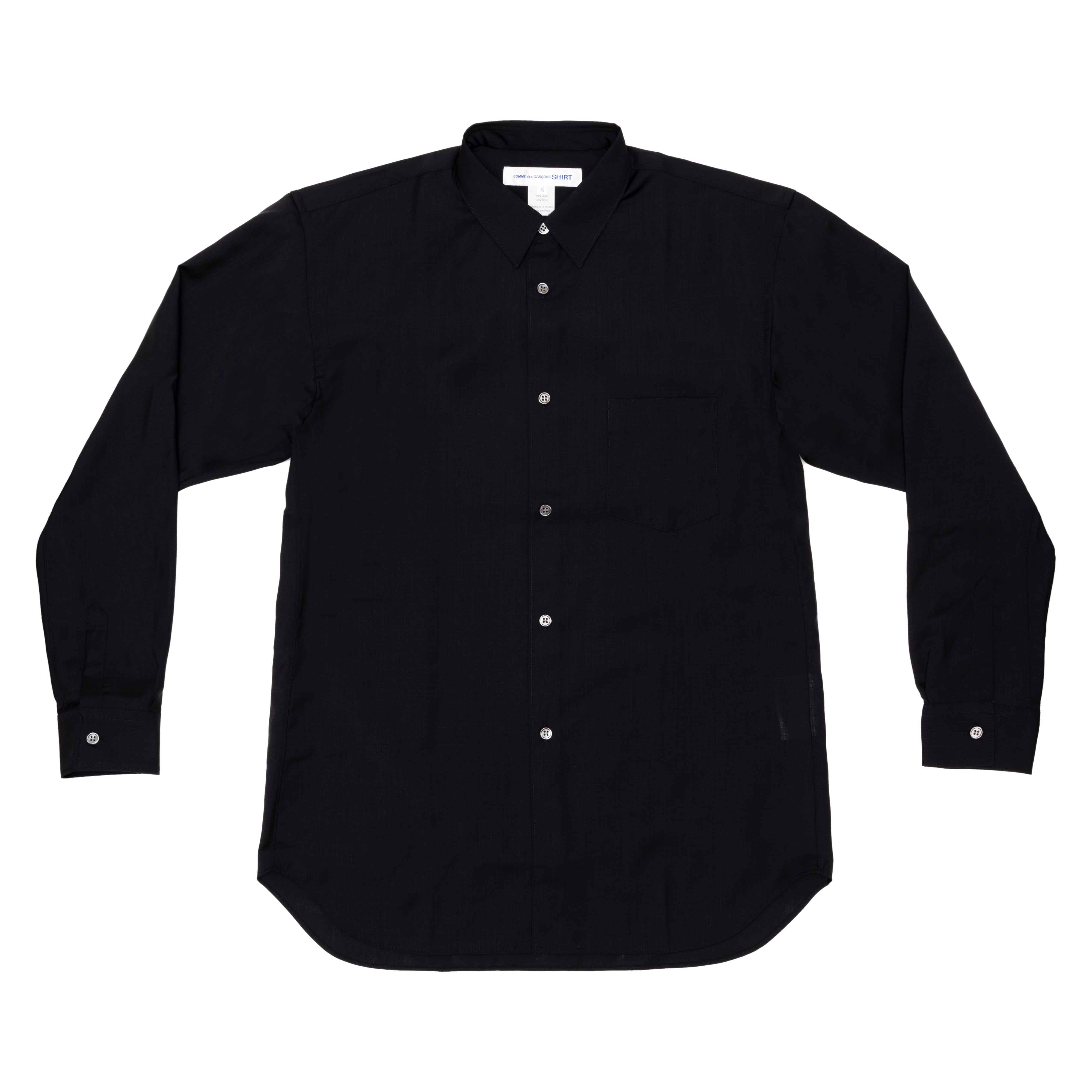 CDG SHIRT FOREVER - Classic Fit Fine Wool Shirt - (Navy) – DSMG E-SHOP