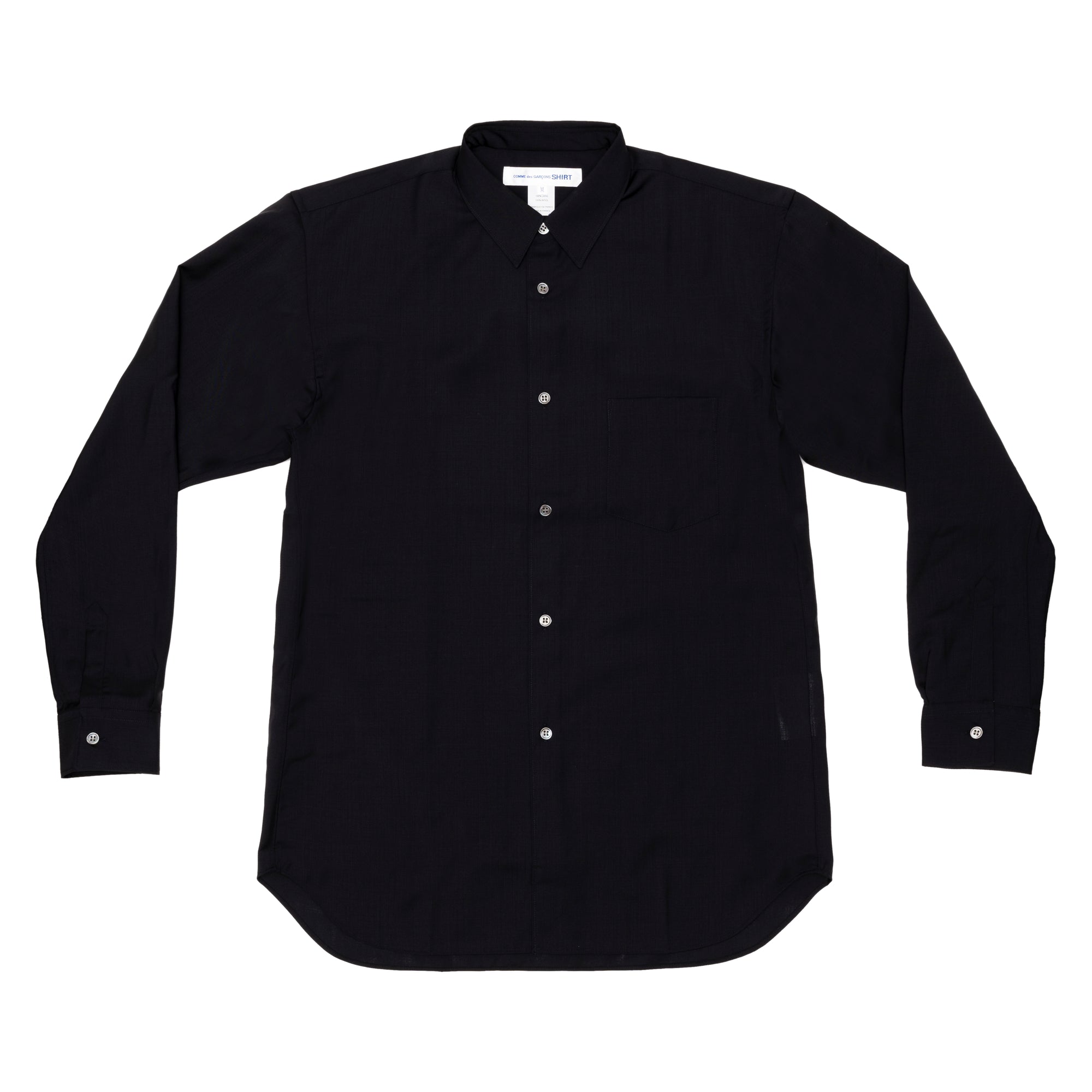 CDG SHIRT FOREVER - Classic Fit Fine Wool Shirt - (Navy) view 1
