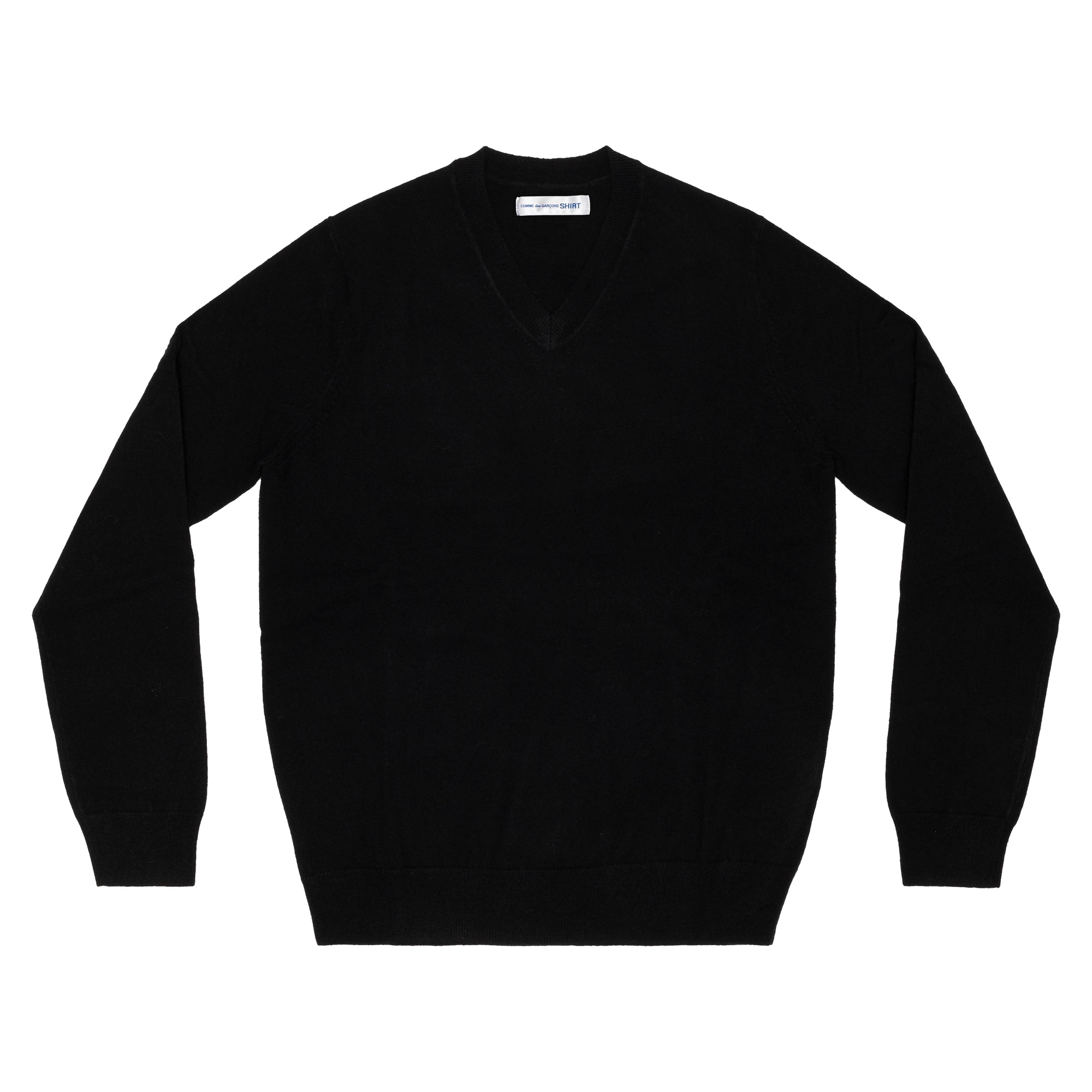 CDG SHIRT FOREVER - V-Neck Knit Pullover - (Black) view 1