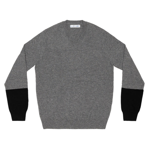 CDG SHIRT FOREVER - V-Neck Knit Pullover - (Top Grey)
