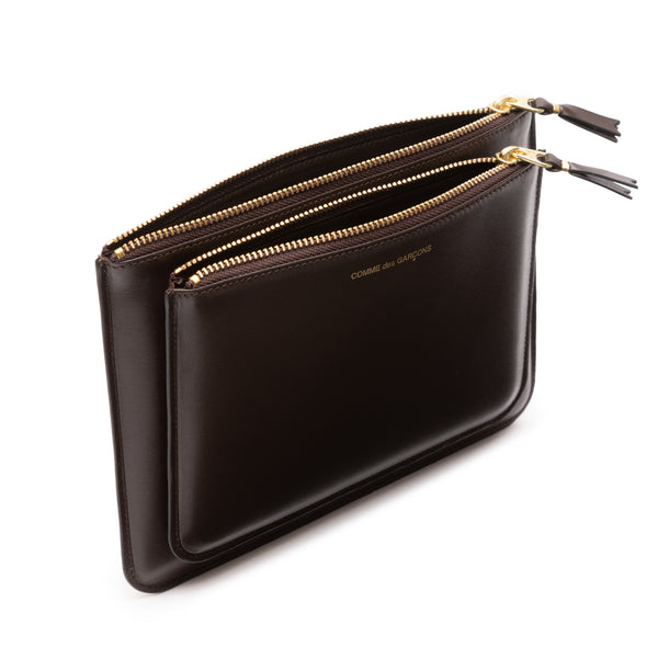 CDG WALLET - Classic Leather Outside Pocket Wallet - (8Z-X051 Brown)