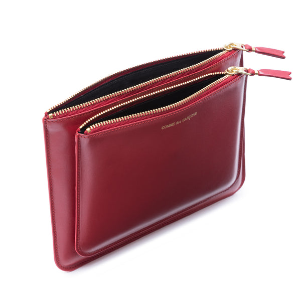 CDG WALLET - Classic Leather Outside Pocket Wallet - (8Z-X051 Red)