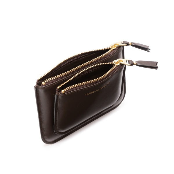 CDG WALLET - Classic Leather Outside Pocket Wallet - (8Z-X081 Brown)