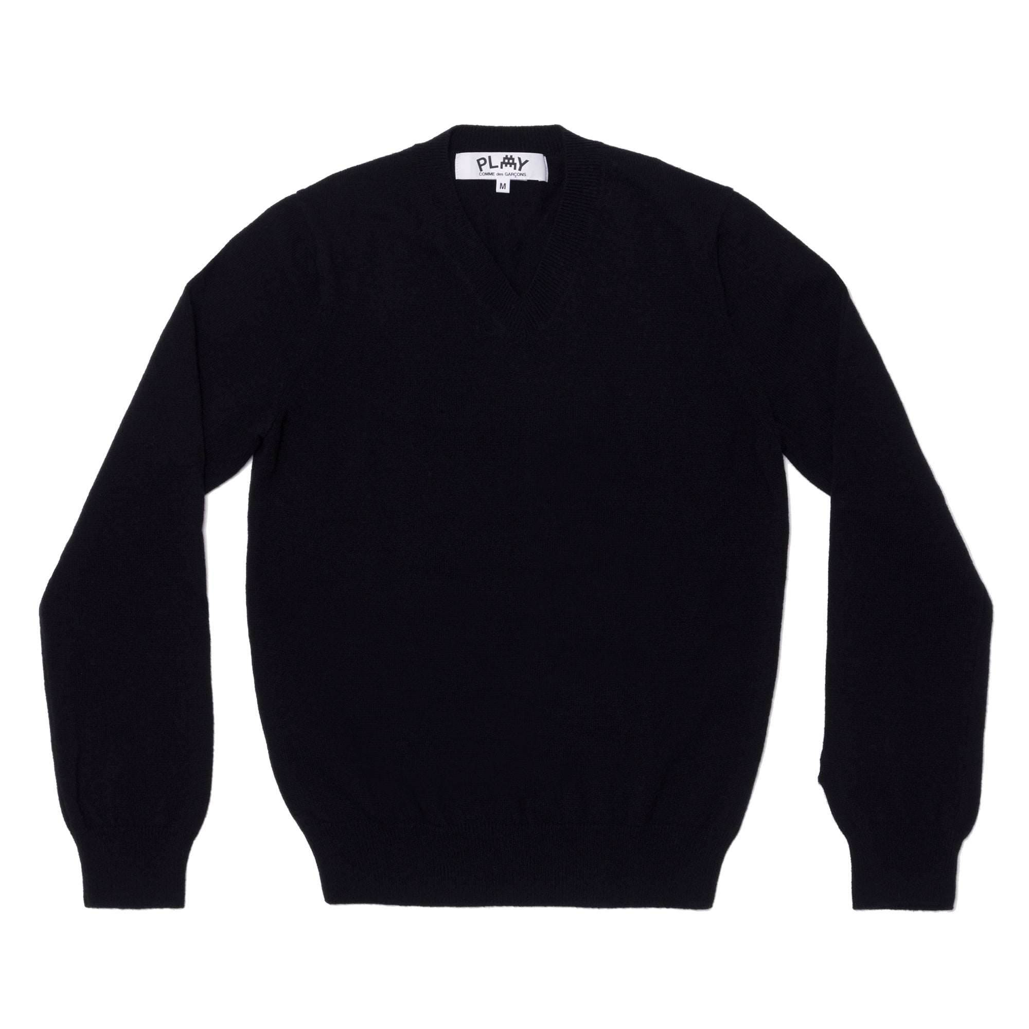 PLAY CDG - INVADER Lambswool V Neck Sweater  - (Navy) view 2