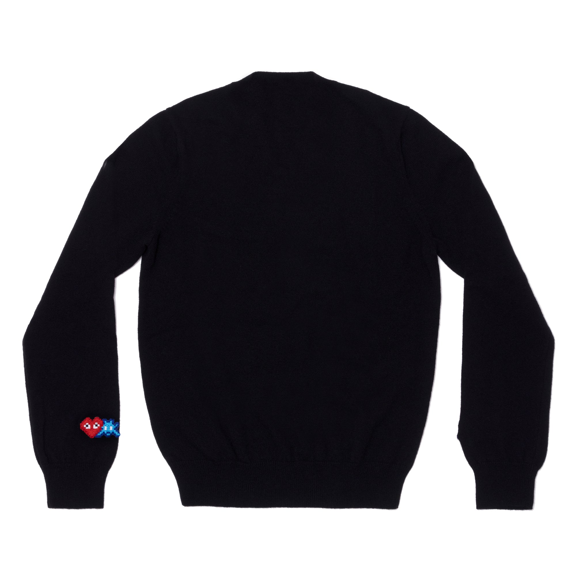 PLAY CDG - INVADER Lambswool V Neck Sweater  - (Black) view 1