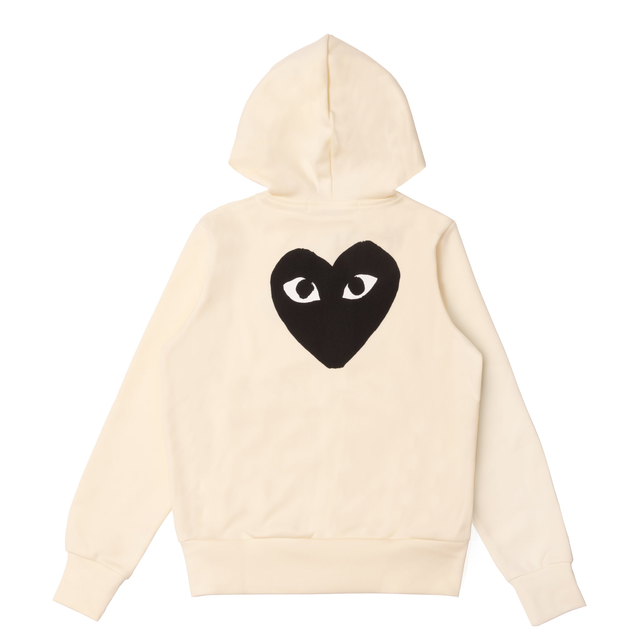 PLAY CDG - HOODED SWEATSHIRT WITH BIG HEART - (IVORY) view 1