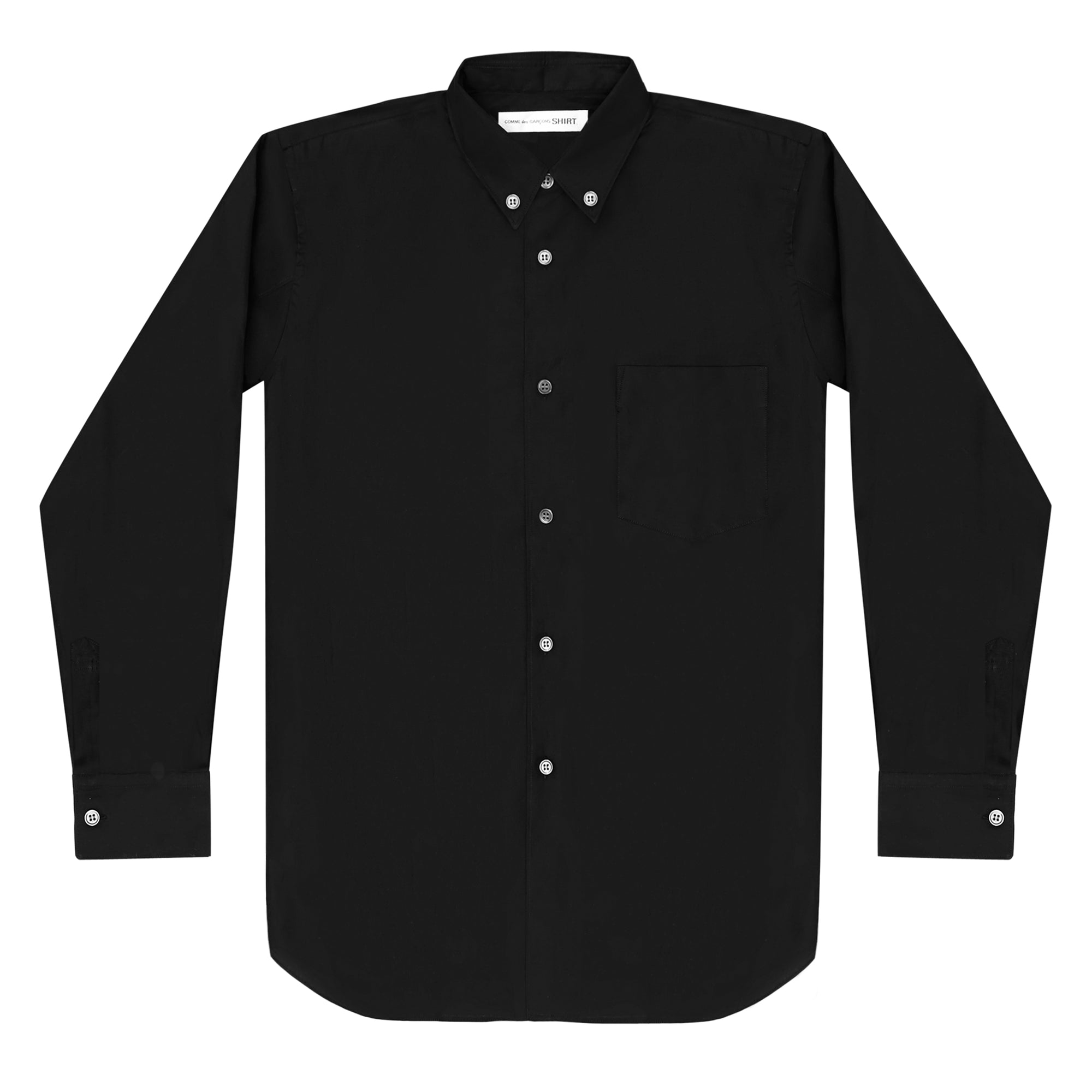 CDG SHIRT FOREVER - Slim Fit Button-Down Cotton Shirt CDGS6PLA - (Black) view 1