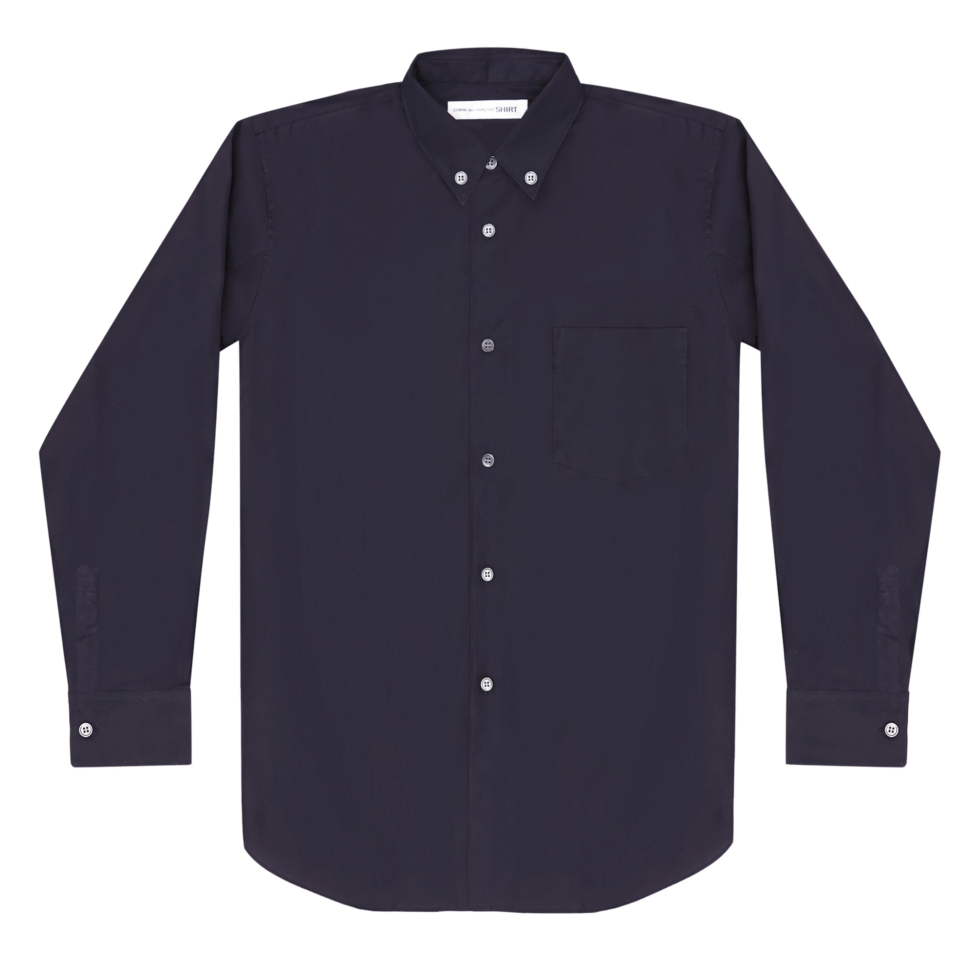 CDG SHIRT FOREVER - Slim Fit Button-Down Cotton Shirt CDGS6PLA - (Navy) view 1