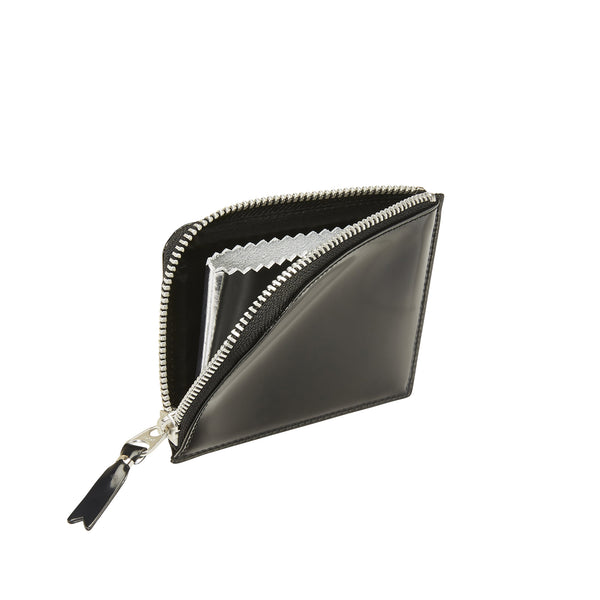 CDG WALLET - Mirror Inside L Zip Wallet - (Silver)