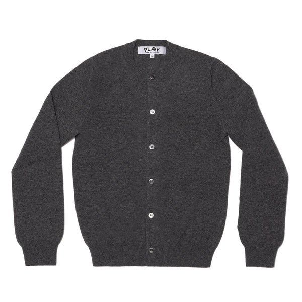 PLAY COMME des GARÇONS - INVADER WOMEN'S LAMBSWOOL CARDIGAN - (MEDIUM GREY)