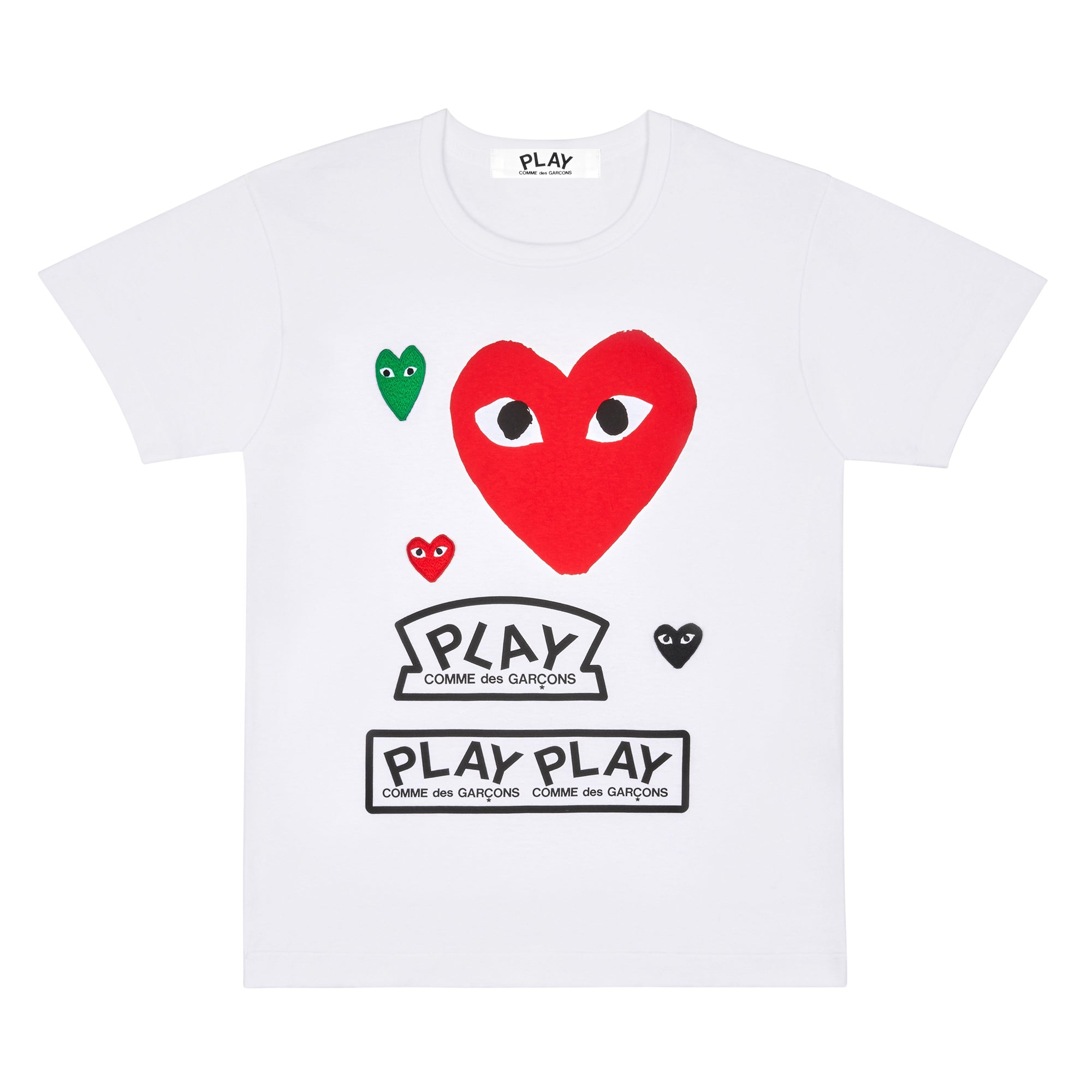 PLAY CDG - Multiple Heart Printed S/S T-Shirt - (White) view 1