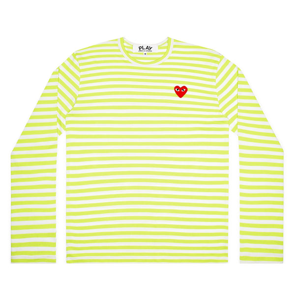 PLAY CDG - Striped T-Shirt - (Green/White)