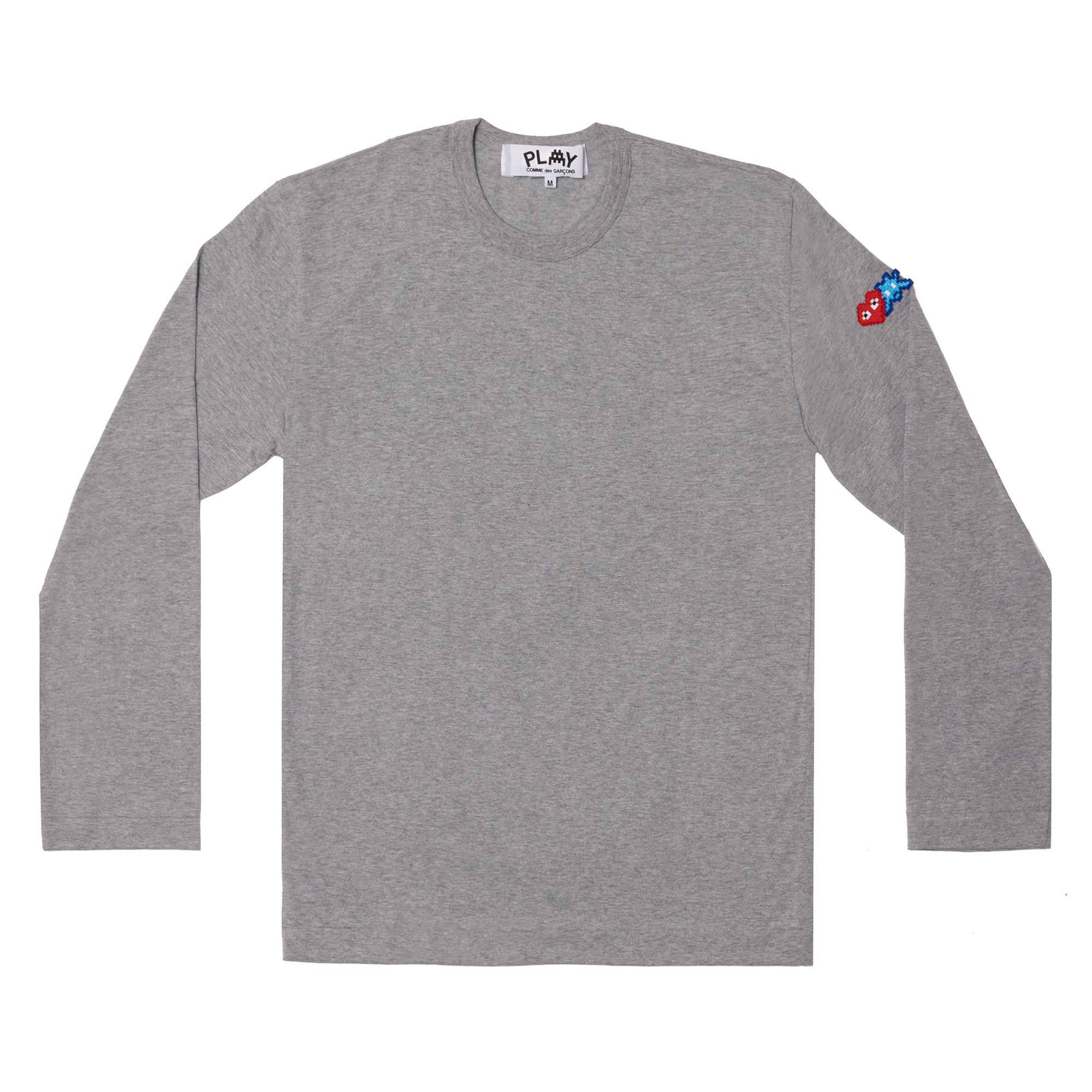 PLAY CDG - INVADER Cotton L/S T-Shirt - (Grey) view 1