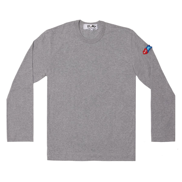 PLAY CDG - INVADER Cotton L/S T-Shirt - (Grey)
