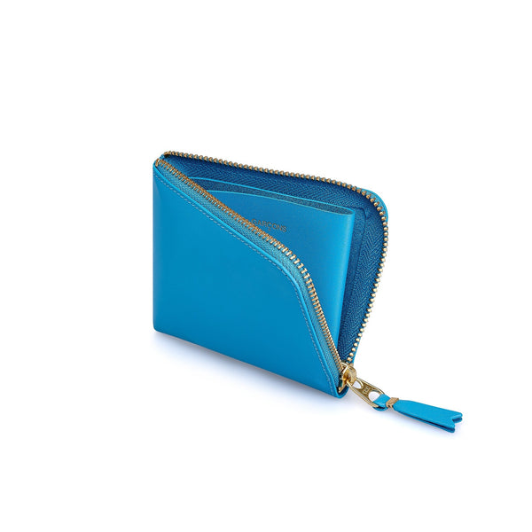 CDG WALLET - Colour L Zip Wallet - (Blue)
