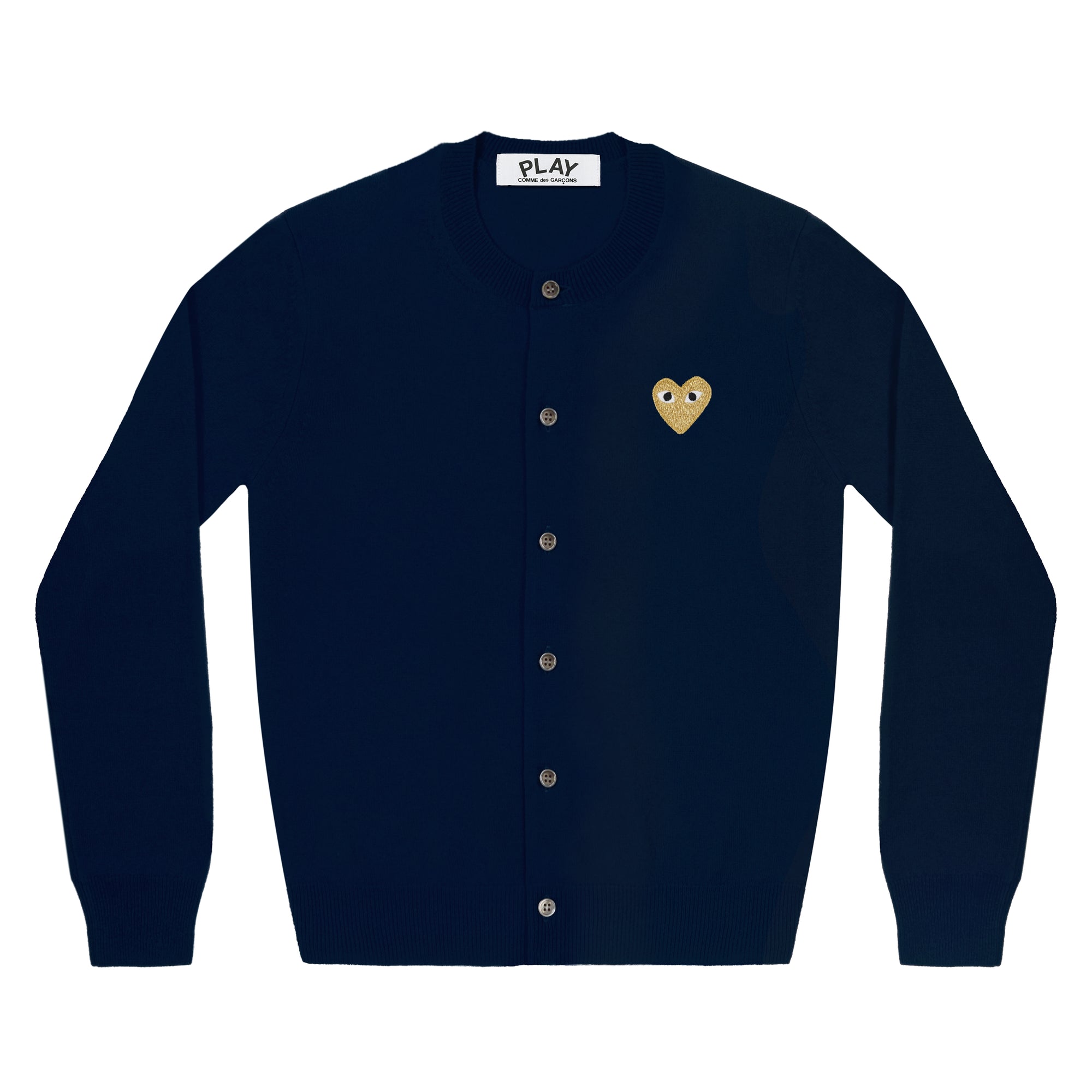 PLAY CDG - GOLD HEART LADIE'S' CARDIGAN - (NAVY) view 1