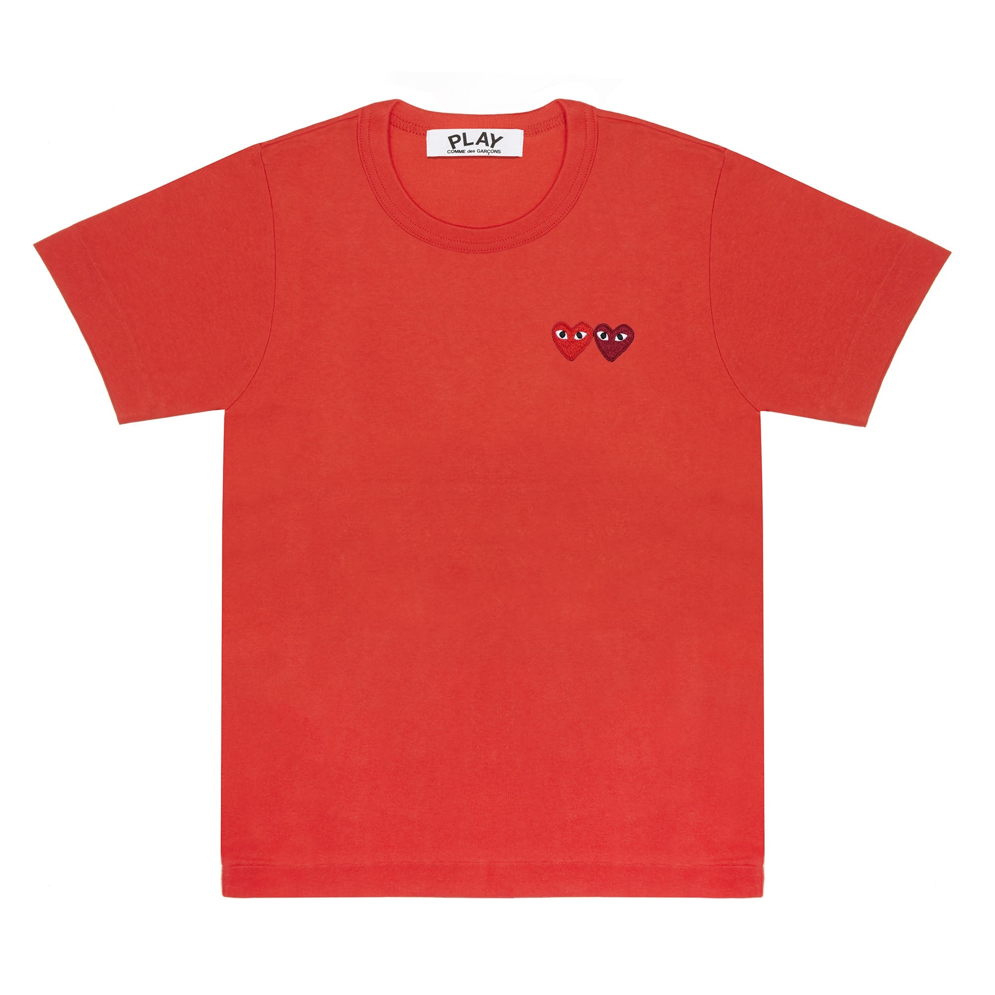 PLAY CDG - T-Shirt With Double Heart - (Red) view 1