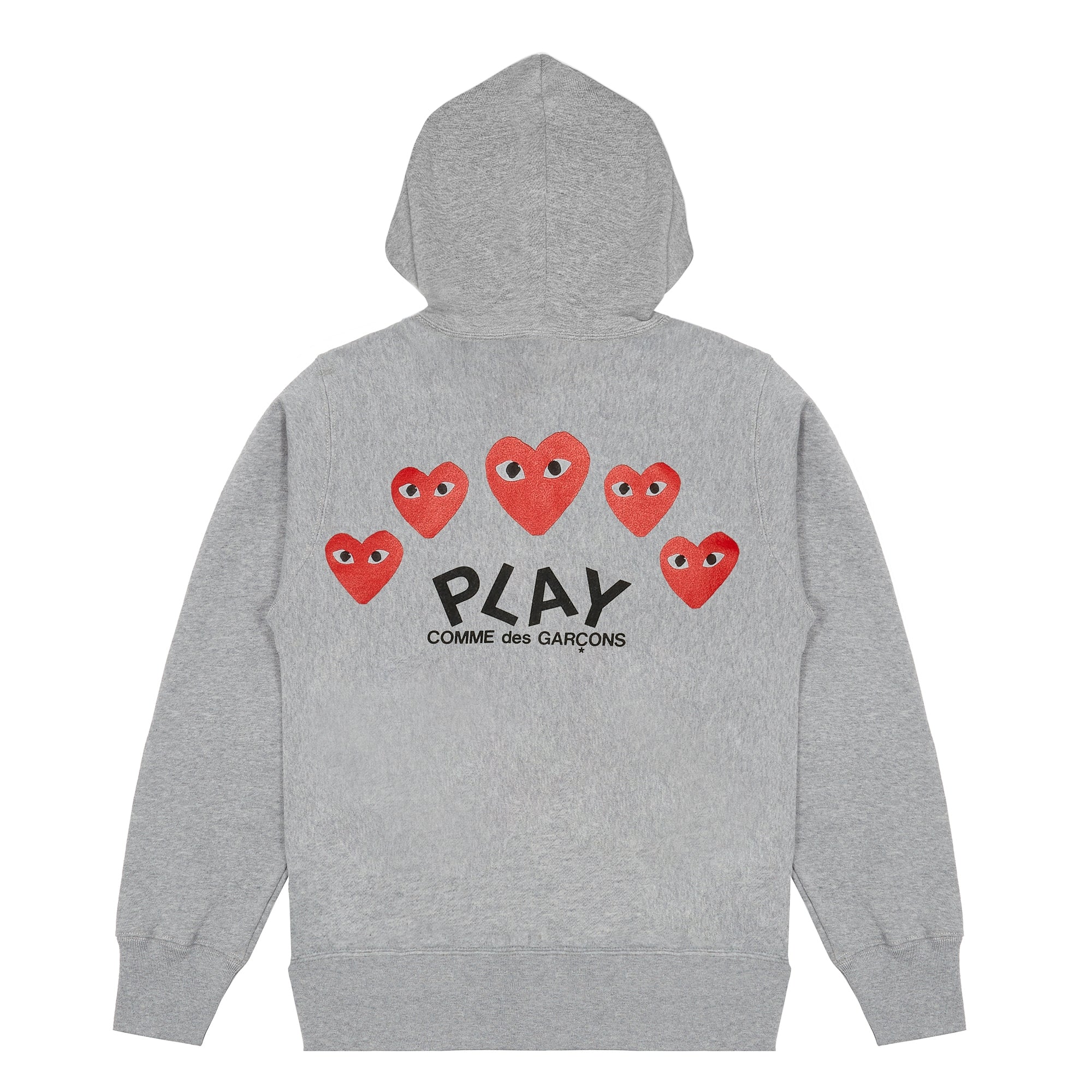 PLAY CDG - Hooded Sweatshirt With 5 Hearts - (Grey) view 1