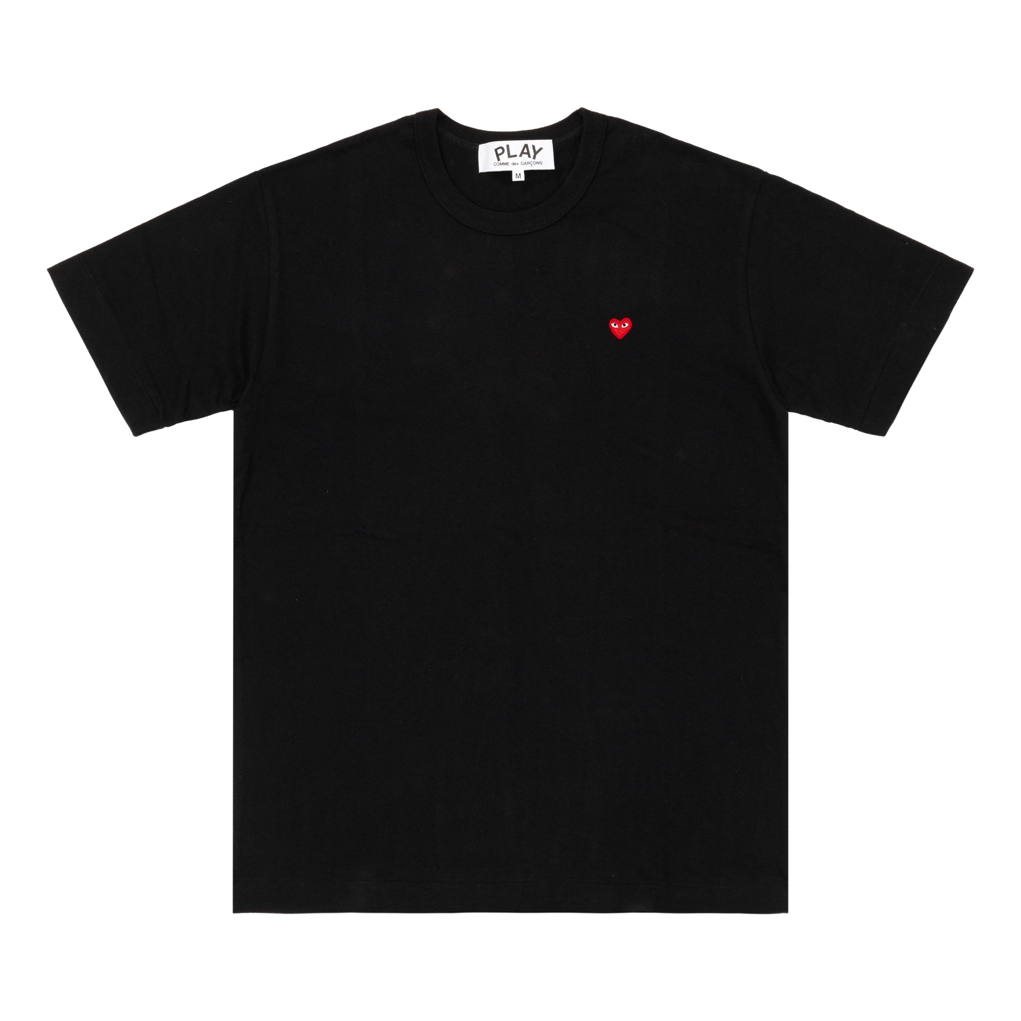 PLAY CDG - T-SHIRT WITH SMALL RED HEART - (BLACK) view 1