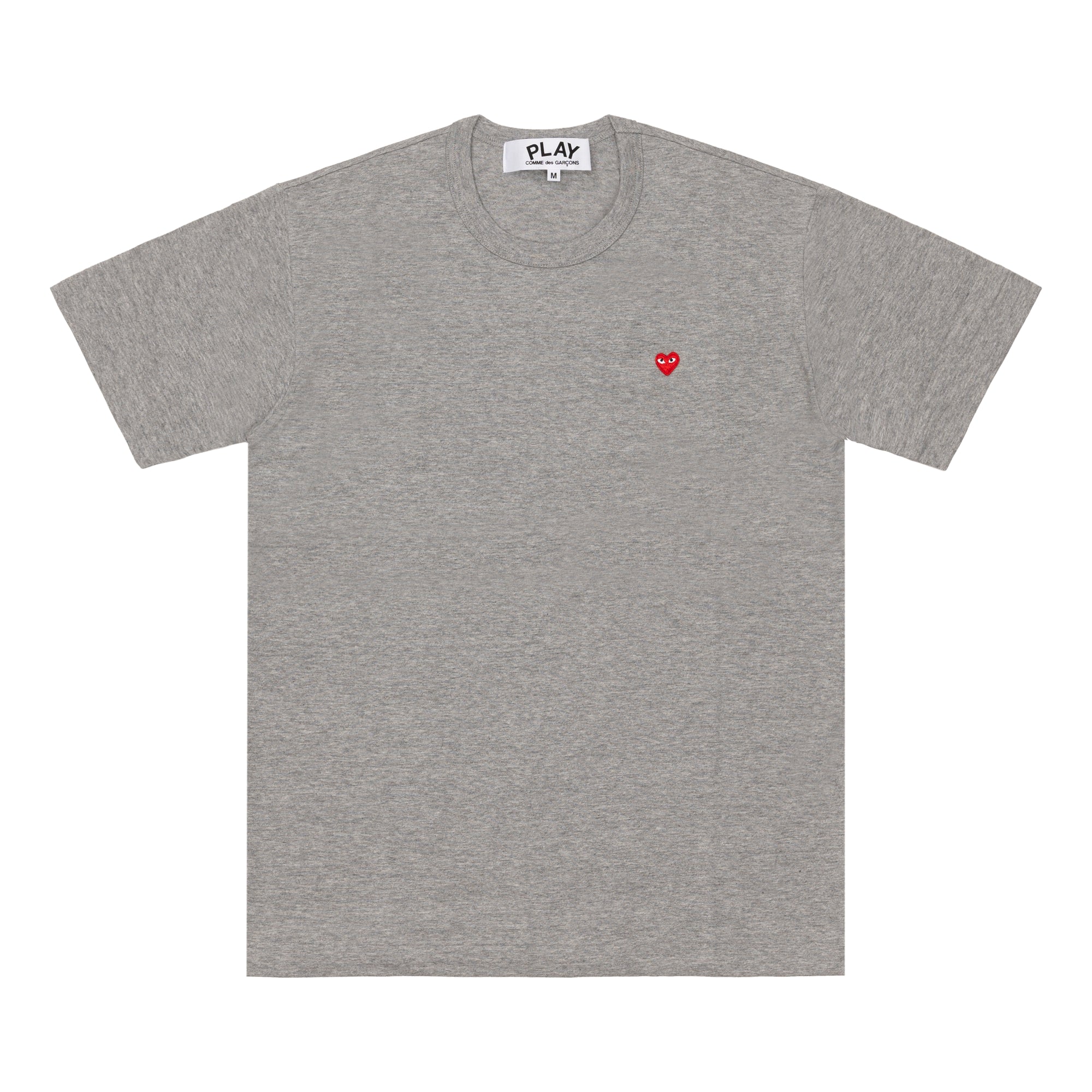 PLAY CDG - T-SHIRT WITH SMALL RED HEART - (TOP GREY) view 1