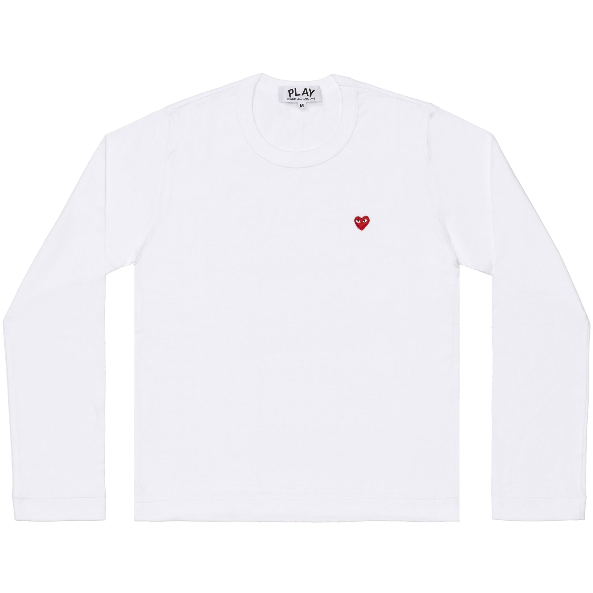 PLAY CDG - T-SHIRT WITH SMALL RED HEART - (WHITE) view 1