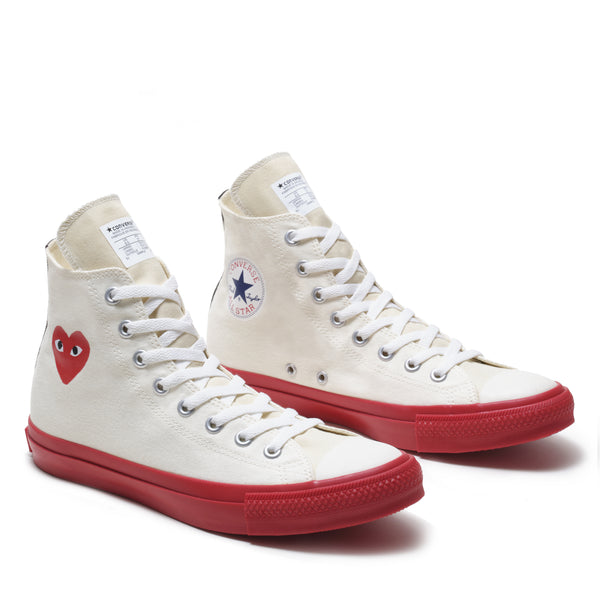 PLAY CDG CONVERSE - Chuck Taylor High - (White)