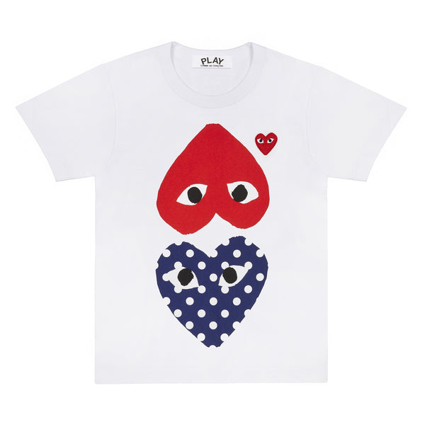 PLAY CDG - Polka Dot With Upside Down Heart T-Shirt - (White)