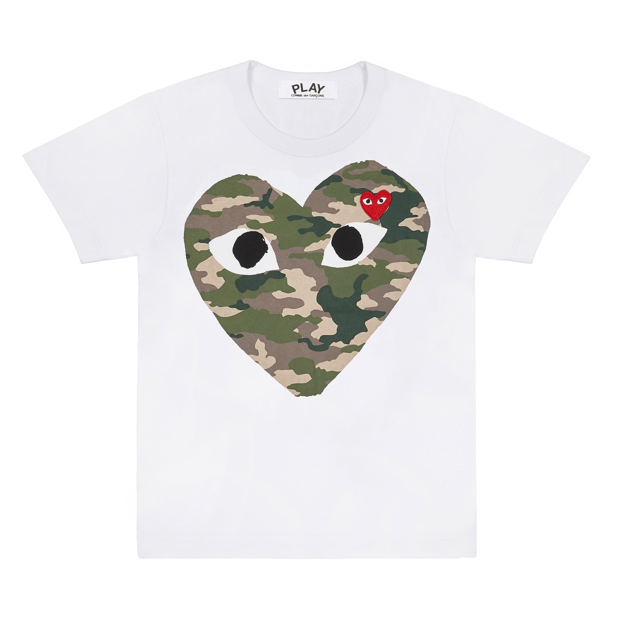 PLAY CDG - Camouflage Heart T-Shirt - (White) view 1
