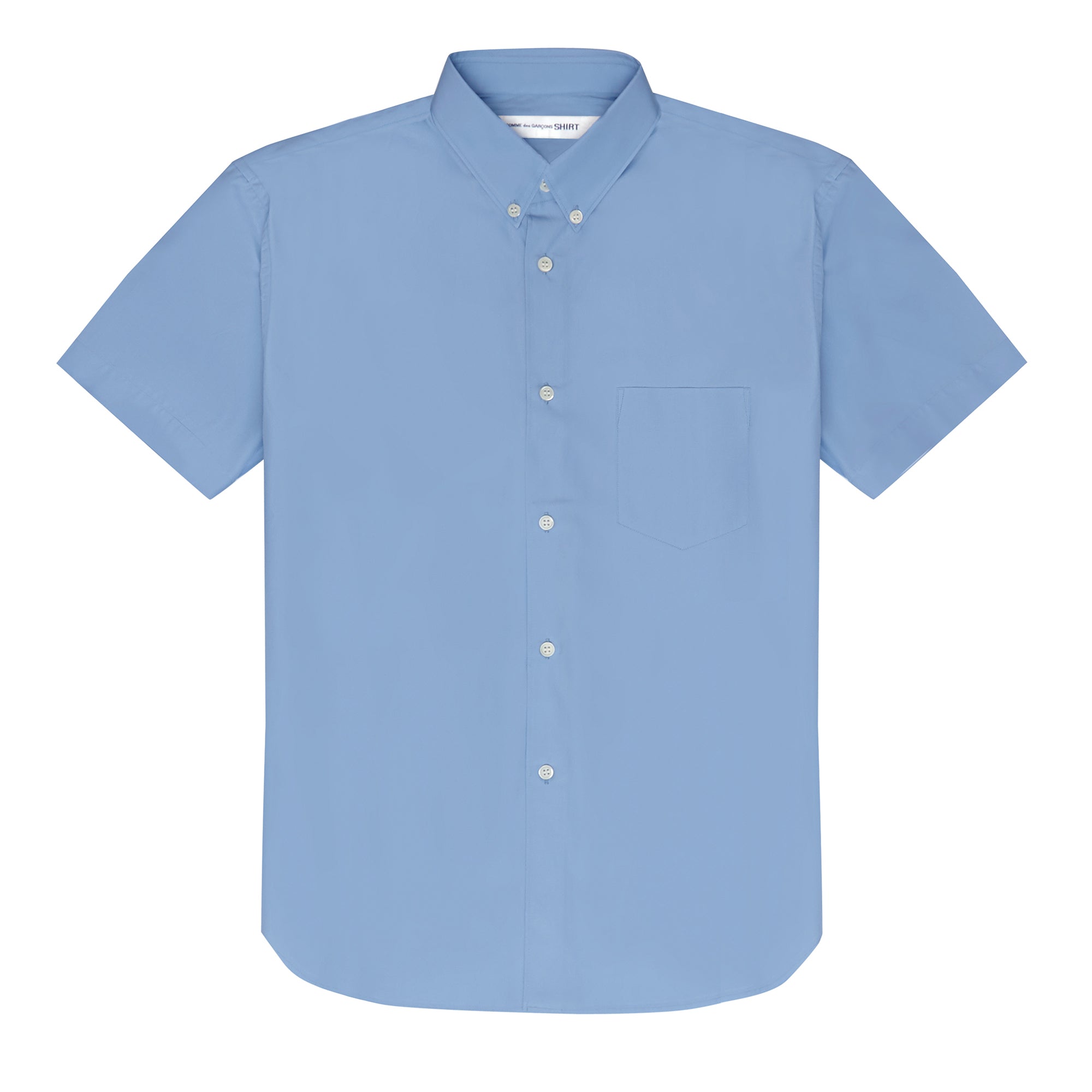CDG SHIRT FOREVER - Button down oxford Cotton S/S Shirt CDGS8PLC - (Blue) view 1