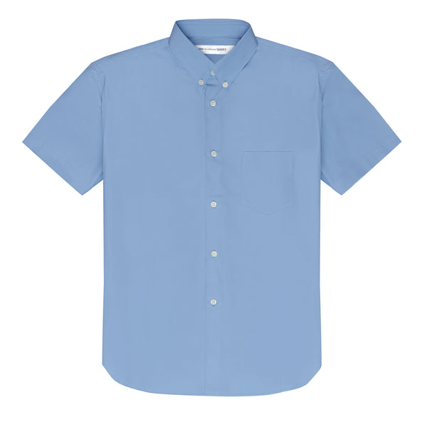 CDG SHIRT FOREVER - Button down oxford Cotton S/S Shirt CDGS8PLC - (Blue)