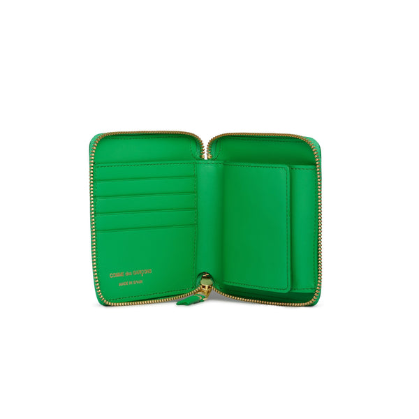 CDG WALLET - Colour Zip-Around Wallet - (Green)