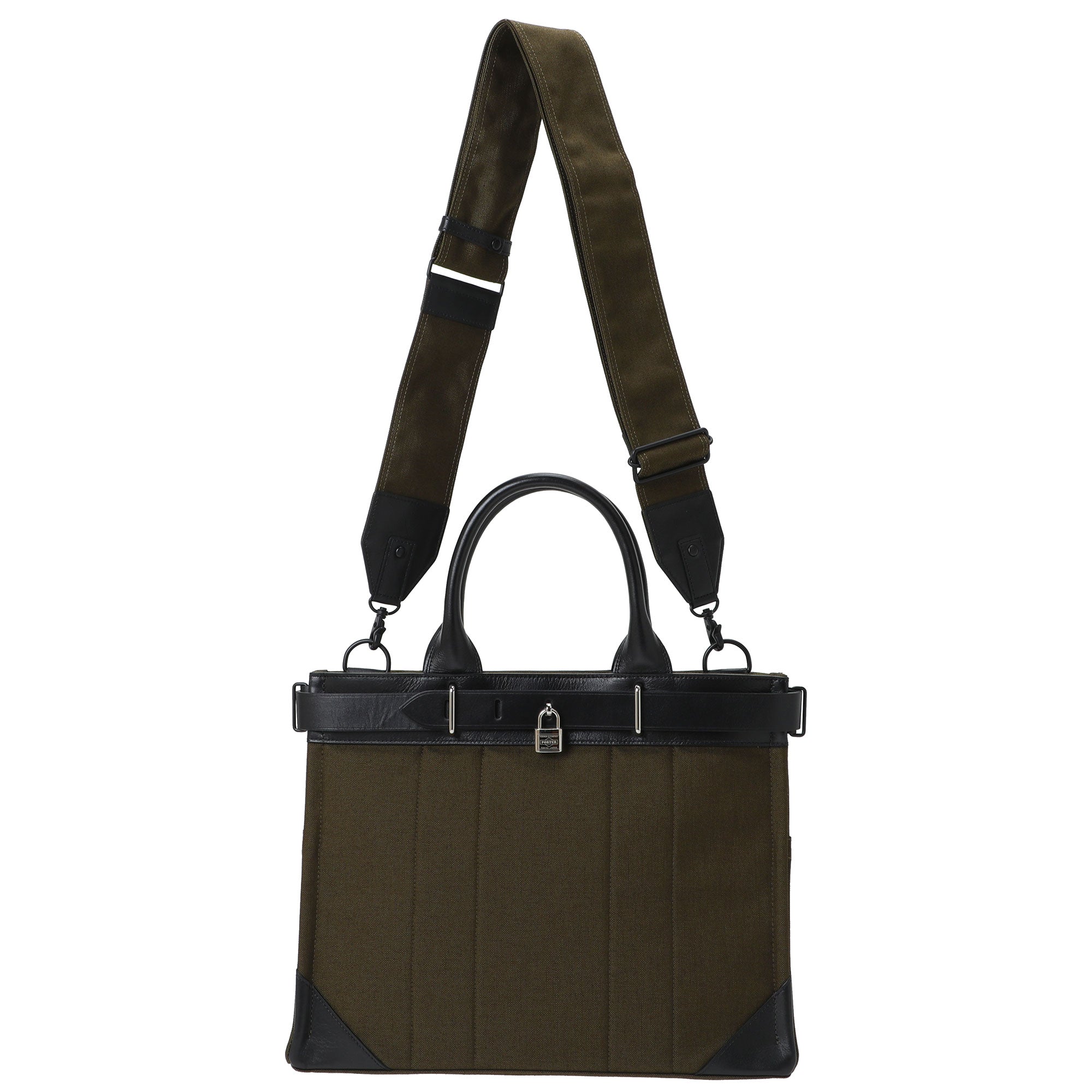 PORTER - Fork 2Way Tote Bag M - (Olive)