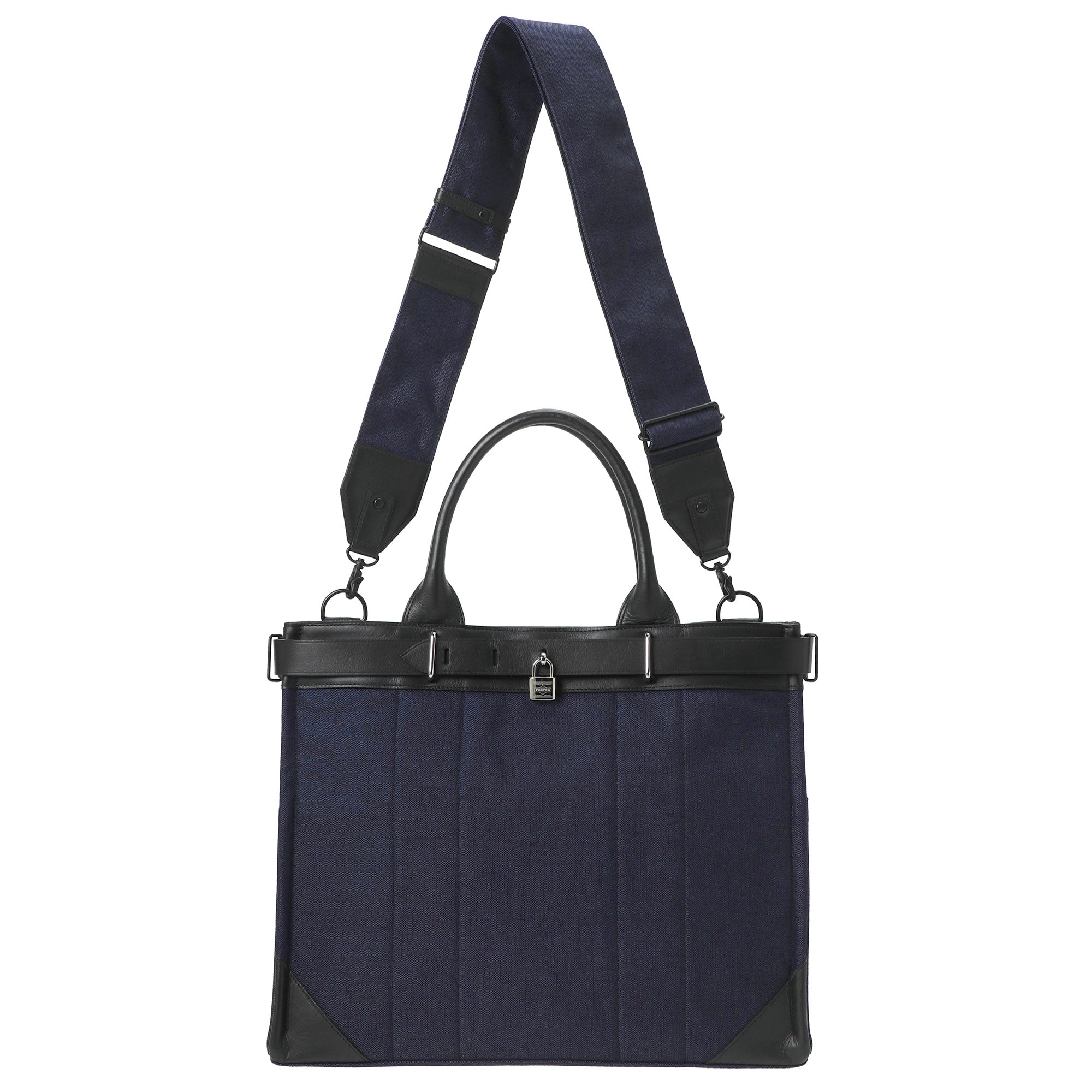 PORTER: FORK 2Way Tote Bag L (Navy) | DSMG E-SHOP