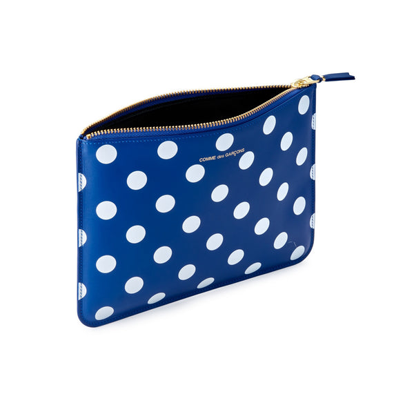 CDG WALLET - Polka Dots Printed - (SA5100PD Navy)