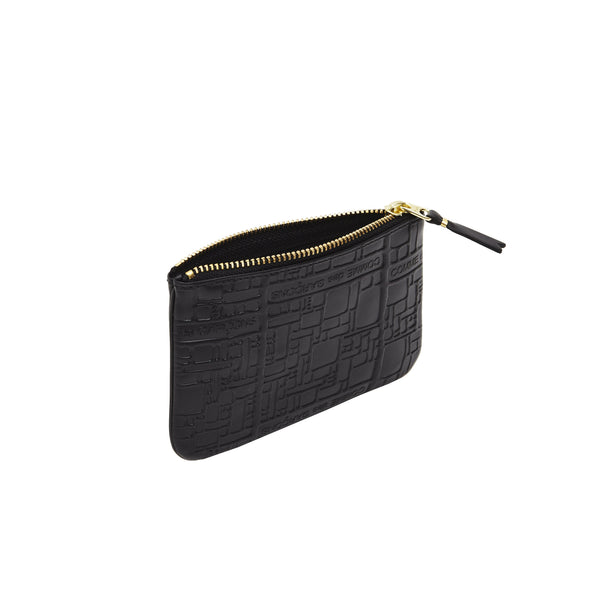 CDG WALLET - Embossed Logotype Pouch Small - (Black)