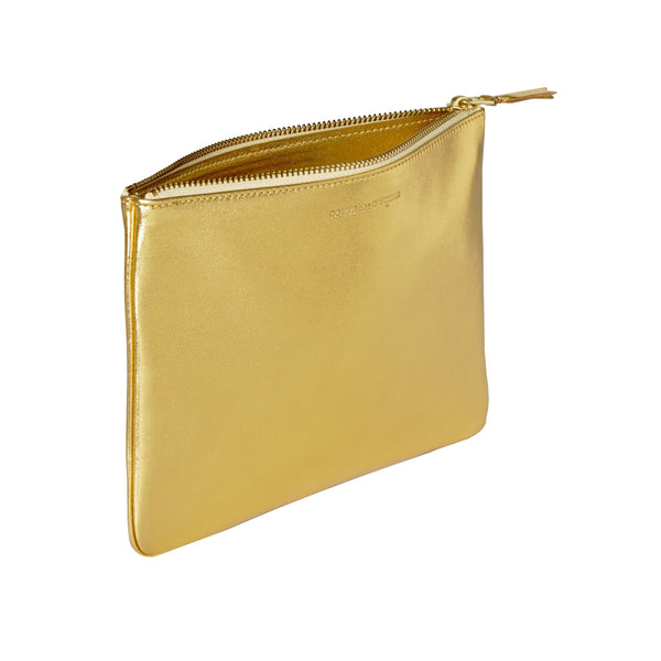 CDG WALLET - Gold And Silver Pouch Large - (Gold)