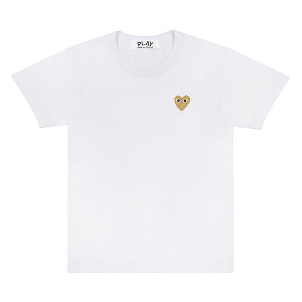 PLAY CDG - Gold Heart T-Shirt - (White)