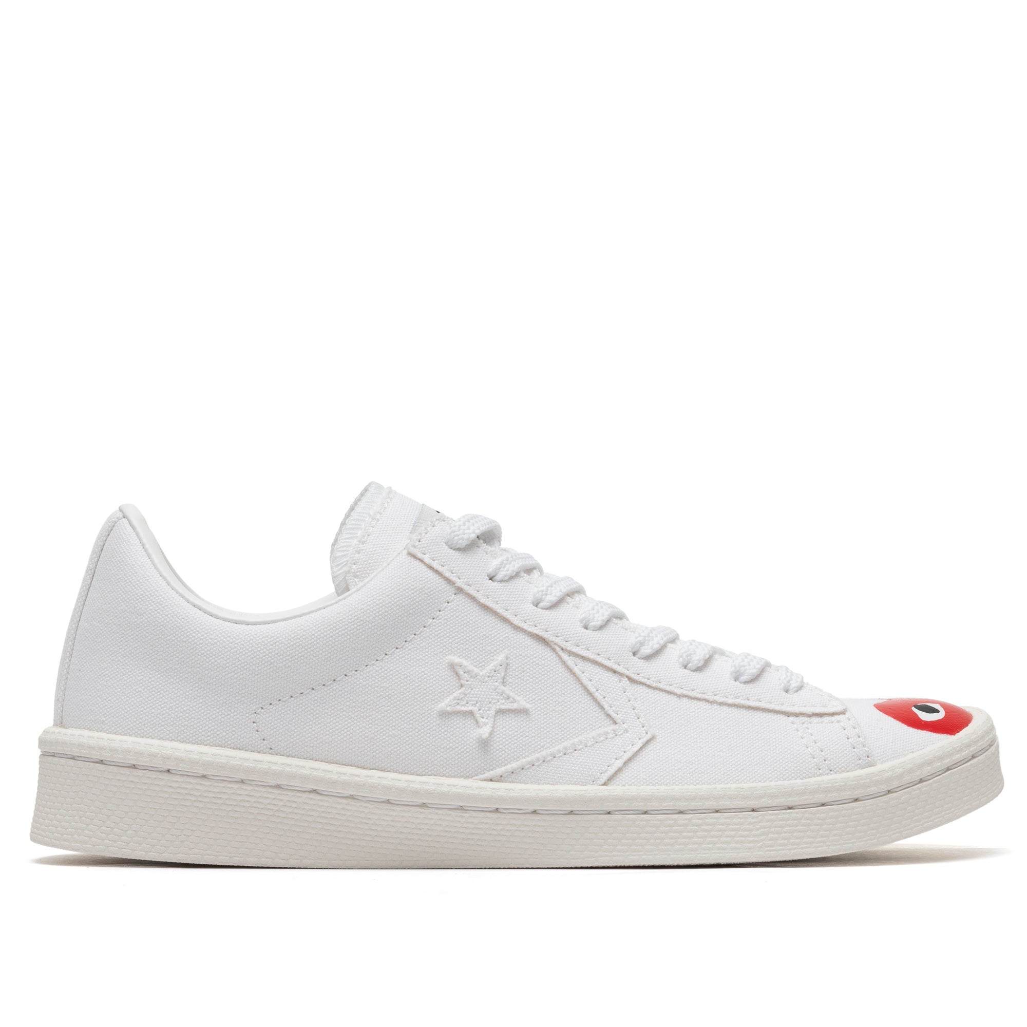 CDG PLAY Converse - Play Red Heart Pro Leather - (White) view 1