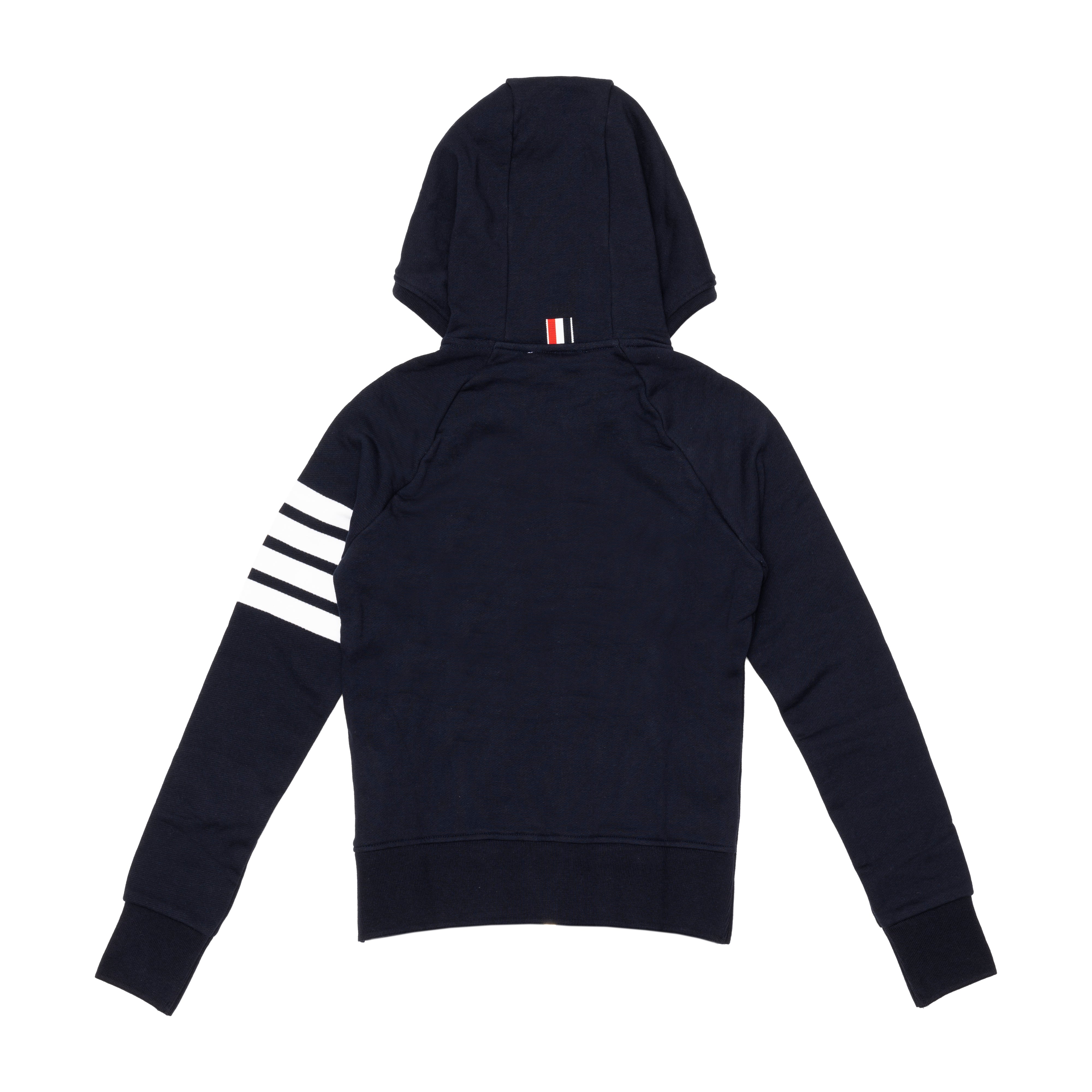 THOM BROWNE - WOMENS ZIP UP HOODIE IN CLASSIC LOOP - NAVY