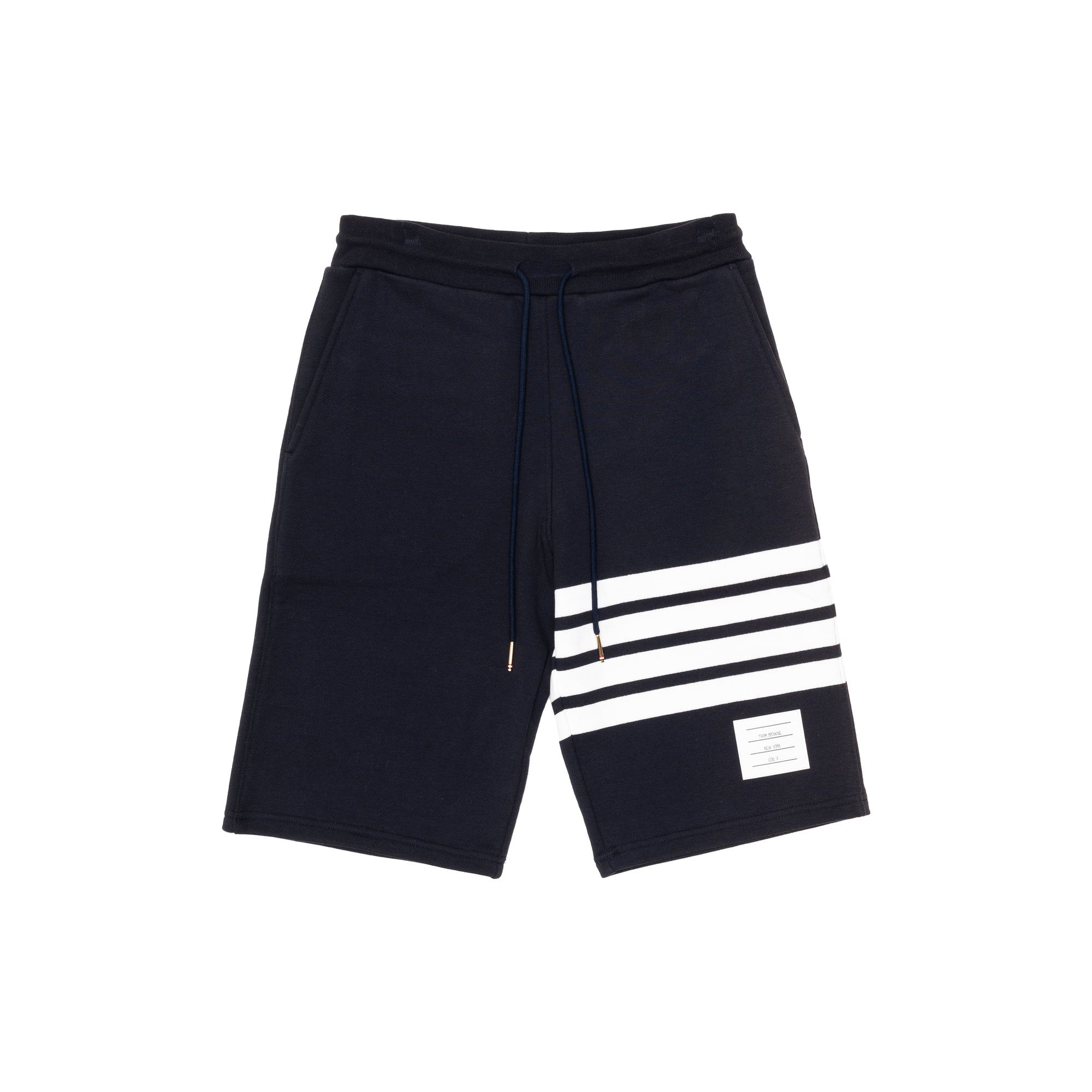 THOM BROWNE - MENS CLASSIC SWEAT SHORTS WITH ENGI - NAVY - (MJQ012H-00535) view 1