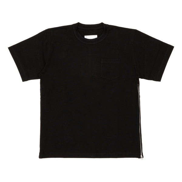 SACAI - Pre Side Zip Cotton T-Shirt - (Black)