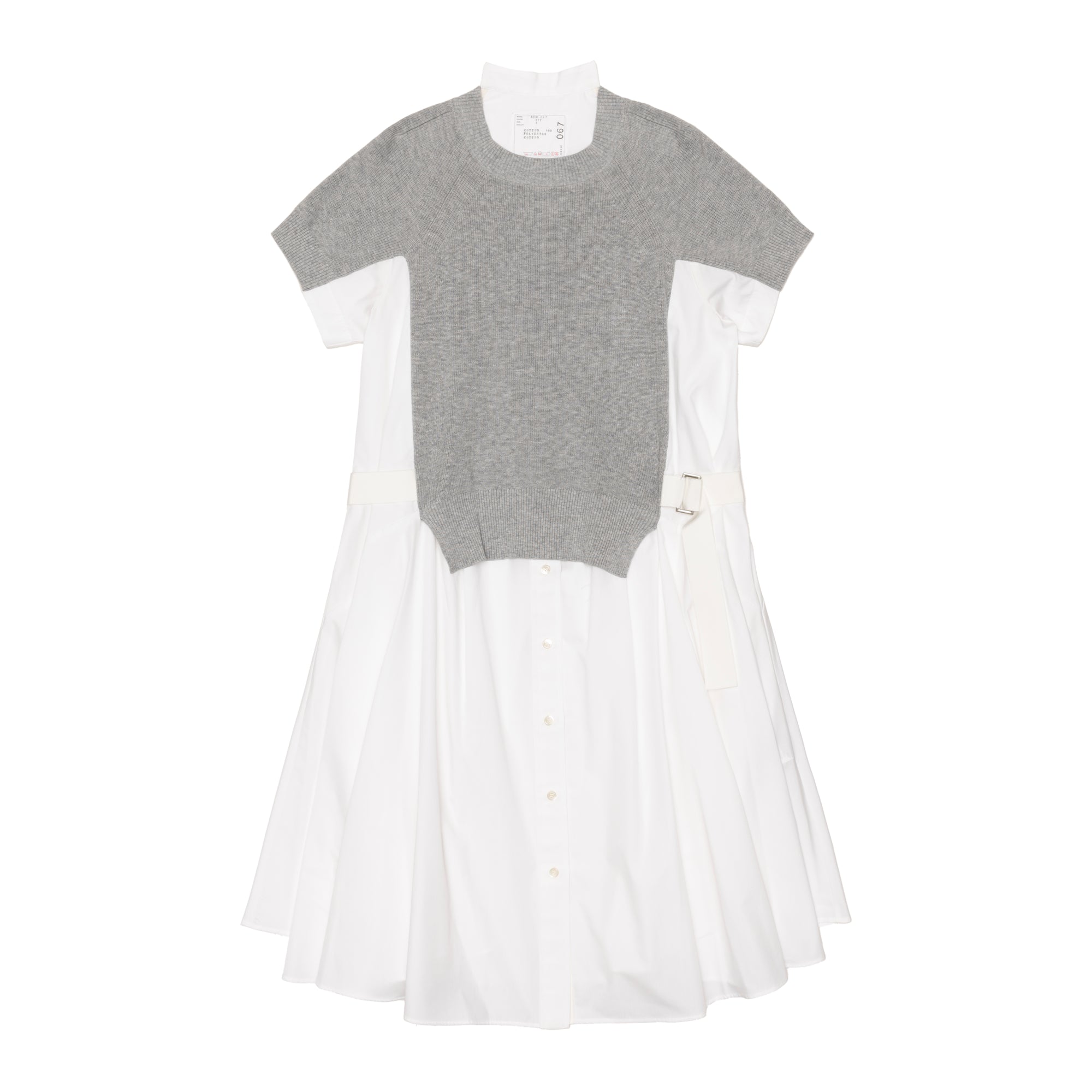 SACAI - Pre Cotton Knit Dress - (Light Gray) view 1