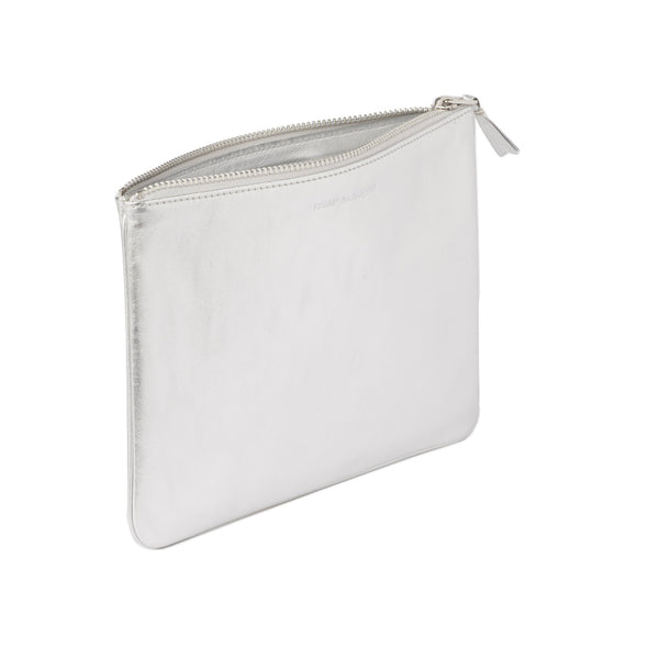 CDG WALLET - Gold And Silver Pouch Large - (Silver)